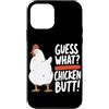 Funny Chicken Butt Joke Meme Gifts Men W Custodia per iPhone 12 mini Guess What Chicken Butt Divertente Chicken Butt White Hen Meme