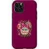 Merry Leopard Holiday Co Custodia per iPhone 11 Pro Rosa Natale Leopard Ornamenti Bow Preppy Holiday