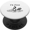 Raccoon Chaos Club Funny Raccoon Im Fine Drowning Thumbs Up Sarcastico Citazione PopSockets PopGrip Adesivo