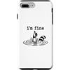 Raccoon Chaos Club Custodia per iPhone 7 Plus/8 Plus Funny Raccoon Im Fine Drowning Thumbs Up Sarcastico Citazione