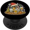 holiday drinks tray santa hat candy cane Vassoio per bevande con cappello di Babbo Natale PopSockets PopGrip Adesivo
