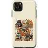 Midnight Cat Reading Club Custodia per iPhone 11 Pro Max Divertente Halloween Cat Book Lover Ghost Zucca Lettura Art