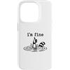 Raccoon Chaos Club Custodia per iPhone 14 Pro Funny Raccoon Im Fine Drowning Thumbs Up Sarcastico Citazione