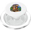 Cool Wombat Leadership Cartoon Art Wombat allegro che cammina come un leader audace PopSockets PopGrip per MagSafe