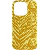 generic Custodia per iPhone 14 Pro Grafica gialla con stampa animalier a righe
