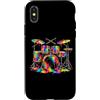 Drums Lover Gifts for Music Drummers Mus Custodia per iPhone X/XS Batteria colorata Drumming Drumming Percussioni Drummer