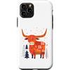 Christmas Highland Cow Custodia per iPhone 11 Pro Highland Cow Winter Folk Art Scandinavian Christmas
