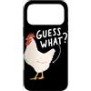 Funny Chicken Butt Joke Meme Gifts Men W Custodia per iPhone 17 Pro Max Guess What Chicken Butt Divertente Chicken Butt White Hen Meme