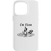 Raccoon Chaos Club Custodia per iPhone 14 Pro Max Funny Raccoon Im Fine Drowning Thumbs Up Sarcastico Citazione