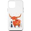 Christmas Highland Cow Custodia per iPhone 12 mini Highland Cow Winter Folk Art Scandinavian Christmas