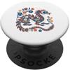 Cool Japanese Dragon Boy Viking Dragon G Drago Cinese Stampa Bambini Fiori Floreali Colorati Art Dragon PopSockets PopGrip Adesivo