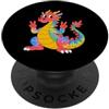 Cool Japanese Dragon Boy Viking Dragon G Ragazza cinese drago stampa tie dye segno della pace hippie drago PopSockets PopGrip Adesivo