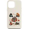 Spooky Cat Reading Club Custodia per iPhone 13 Pro Max Halloween Gatti Lettura Libri Spettrale Bookworm Amante dei Gatti