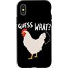 Funny Chicken Butt Joke Meme Gifts Men W Custodia per iPhone X/XS Guess What Chicken Butt Divertente Chicken Butt White Hen Meme