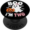 Ghost Boo I'm Two 2nd Birthday Toddlers Funny Ghost Boo I'm Two Years, 2° compleanno, bambino, Halloween PopSockets PopGrip Adesivo