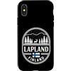 Lapland Finland Travel Souvenirs Custodia per iPhone X/XS Lapland Finlandia Pannello Emblema Viaggio Souvenir