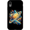 Saturn Ring Planet Celestials Ltd. Custodia per iPhone XR Illustrazione colorata dello spazio del pianeta di Saturno, anelli di Saturno