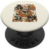 Midnight Cat Reading Club Divertente Halloween Cat Book Lover Ghost Zucca Lettura Art PopSockets PopGrip Adesivo
