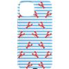 Kirovair Art Custodia per iPhone 15 Plus Astici rossi con strisce blu e bianche