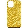 generic Custodia per iPhone 12/12 Pro Grafica gialla con stampa animalier a righe