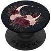 Disegni floreali piuttosto scuri Motivo floreale celeste a mezzaluna e rosa PopSockets PopGrip Adesivo