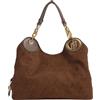 Liu.Jo Pelletteria Liu Jo Borsa a Spalla in Suede Stampa Monogram Faiza con Ganci Gioiello