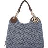 Liu.Jo Pelletteria Liu Jo Borsa a Spalla in Denim Stampa Monogram Faiza con Ganci Gioiello