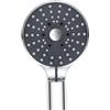 YEAUPE PRO Soffione Doccia Anticalcare con 6 tipi di getto Nero Cromato | Ugelli silicone, Φ110 mm, Cromata, G1/2 pollici, per Bassa Pressione, Bambini e Animali