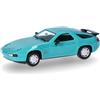 Herpa Porsche 928 S4, modellino in scala 1:87 | Modellino di veicolo fedele all'originale per collezionisti, in plastica color turchese, Made in Germany, dai 14 anni