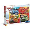 Clementoni - Puzzle per Bambini 60 Pezzi Supercolor, per Bambini 4+ Anni, Illustrazione Disney Cars, Idea Regalo, Made in Italy, 62x42 cm, 26332