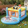 AKEYDIY Castello saltante con piscina di palline per bambini da 3 a 6 anni, per interni ed esterni, piccolo centro giochi attivo, canestro da basket, cielo e inferno, castello saltante in PVC di alta qualità