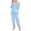 Yuson Girl Pigiama Donna Invernale Caldo Felpato Pigiami Pile Set Lungo | Morbido Due Pezzi, Felpa e Pantalone Sets, Manica Lunga Lounge Sleepwear, Casual da Casa con Tasche