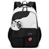 YongXinMY Zaino da scuola Kawaii di grande capacità da donna, design a blocchi di colore carino con adorabile borsa per gatti, borsa in nylon resistente multitasche per scuola, viaggi, uso quotidiano