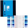 Talens | Pantone Set di 9 Marcatori Blue | Penna a Doppia Punta con Pennello e Punta a Scalpello | Inchiostro Pigmentato a Base d'Acqua nei Colori Pantone