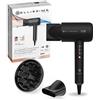 Bellissima Imetec Hydra Sonic Asciugacapelli, Motore Digitale, Ionizzatore a Doppia Azione, 3 Velocità, 3 Temperature Compatto, Leggero, 3 Accessori Aggancio Magnetico, Custodia da Viaggio