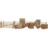 Kids Globe Farming Accessory Set with Fences Hay Bales Potato Crates and Pallets