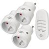 Brennenstuhl Set di 3 mini prese telecomandate programmabili con telecomando Comfort-Line, bianco (uso interno con telecomando) 1507071
