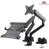 MACLEAN Supporto per doppio monitor da tavolo e notebook Maclean 17-32'', 2x8kg, VESA 100x100 [MC-813]