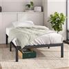 Zinus Elias Letto 100 x 200 cm - Altezza 36 cm con spazio sotto il letto - Telaio in metallo - Nero