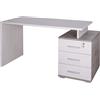 Generico Scrivania Colore Bianco Ossido e Grigio Cemento cm 154x65x h.76
