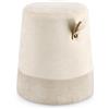 Bizzotto Pouf Deva colore Naturale e Grigio Chiaro