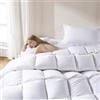 DOWNCOOL Down Alternative - Piumone trapuntato bianco leggero con linguette angolari per piumino, 224 x 239 cm