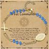Flongo Bracciale rosario cattolico da donna: braccialetto classico con perline di cristallo a forma di croce con scritta in lingua inglese Virgin Mary, con biglietto