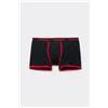 Tezenis Boxer In Cotone Organico Con Bordi A Contrasto E Logo Uomo Nero
