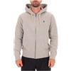 Polo Ralph Lauren Felpa RL grigia con cappuccio e zip