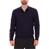 Polo Ralph Lauren Maglione navy stile polo in lana lavabile con pony