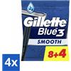 Gillette Blue III rasoio usa e getta 12 pezzi - confezione risparmio - 4 pezzi