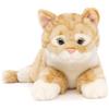 Uni Toys Uni-Toys - Gatto con pelo tigrato (rosso-marrone), in posizione sdraiata - 38 cm (lunghezza) - Gattino di peluche - Peluche, giocattolo morbido
