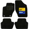 DBS - Tappetini per auto - su misura per 307/307 SW (2000-2009) - Tappetini antiscivolo per auto - Moquette Galaxy - 4 pezzi