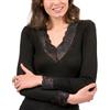 Egi Maglia donna manica lunga EGI art. 303 in morbida microfibra e calda lana merinos Nero